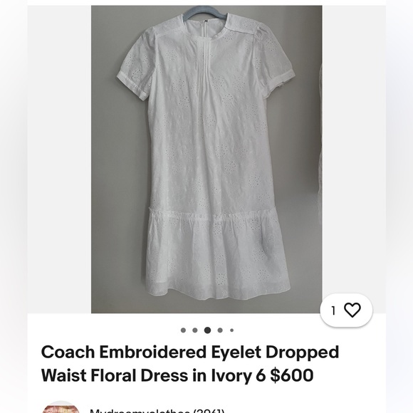 Coach Dresses & Skirts - Coach Embroidered Floral Dress